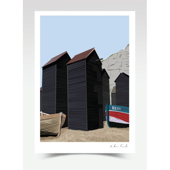 Hastings Net Huts (Print)