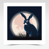 The Hare and the Moon  (400 x 400mm) Print