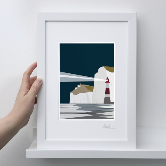 A4 Frame: Beachy Head Night Print