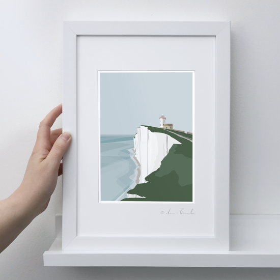 A4 Frame: Belle Tout Lighthouset Print
