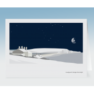 Coastguard Cottages Moonlight (Card)
