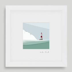 Framed Mini Beachy Head Lighthouse Sea View