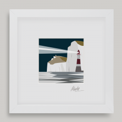 Framed Mini Beachy Head Lighthouse - Night