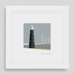 Framed Mini Black Lighthouse Dungeness