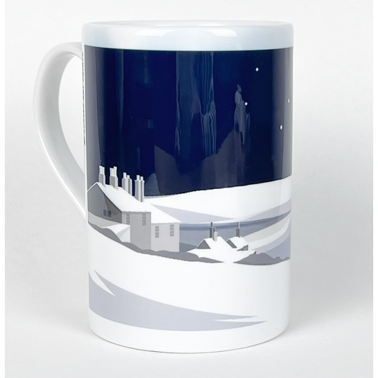 Coastguard Cottages moonlight - 8oz Porcelain Mug