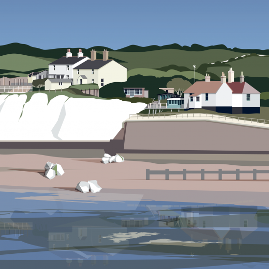 Cuckmere Beach (400 x 400mm print)