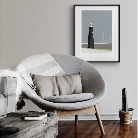 Black Lighthouse Dungeness (Print)
