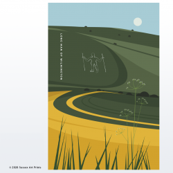 Long Man of Wilmington - Seaford Tea Towel