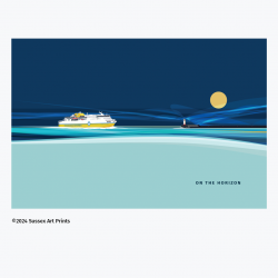 On the Horizon  - Newhaven Ferry  Tea Towel