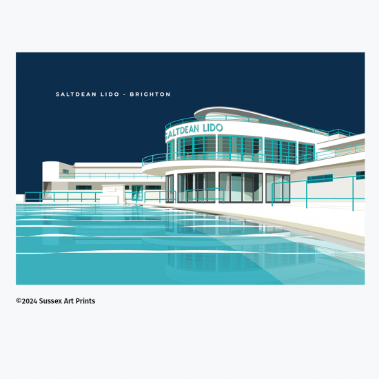 Saltdean Lido Brighton Tea Towel